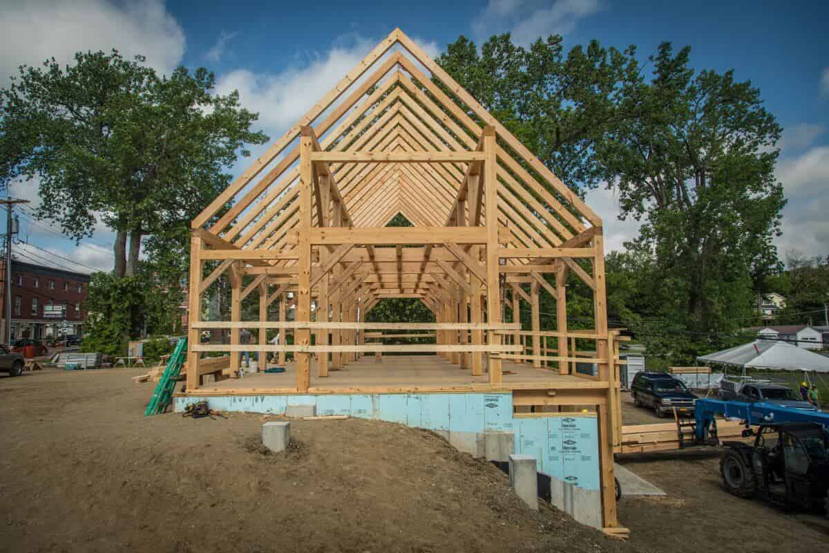 Completed timber frame structure