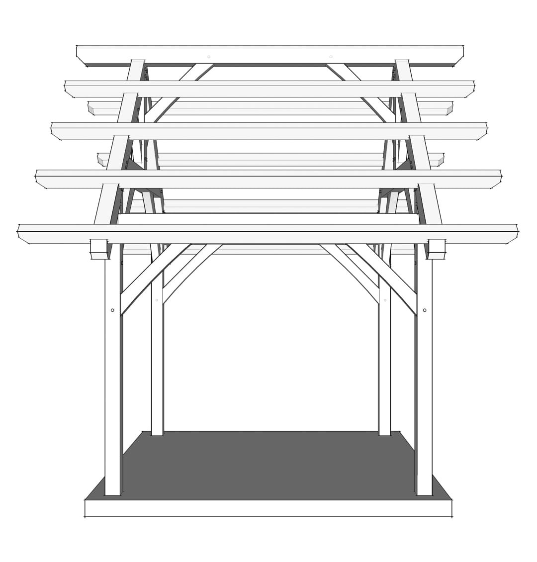 10x10 King Post Truss Pavilion Plan 10x10 King Post Truss Plan