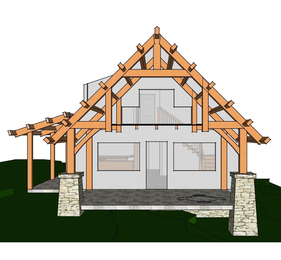 Hybrid timber frame cabin Hybrid timber frame cabin