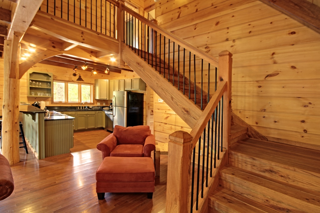 red oak timber frame stairs