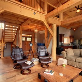 Natural timbers in Timber frame home
