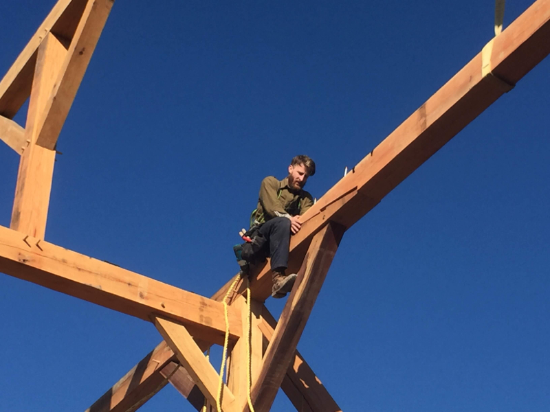 Raising a timber frame