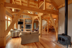 Timber frame living room