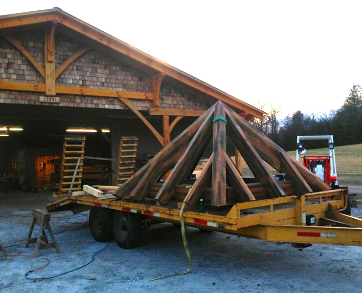 Timber frame roof for bell tower
