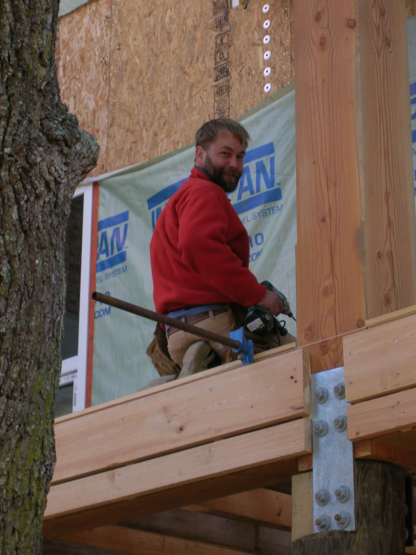 timber frame porch work