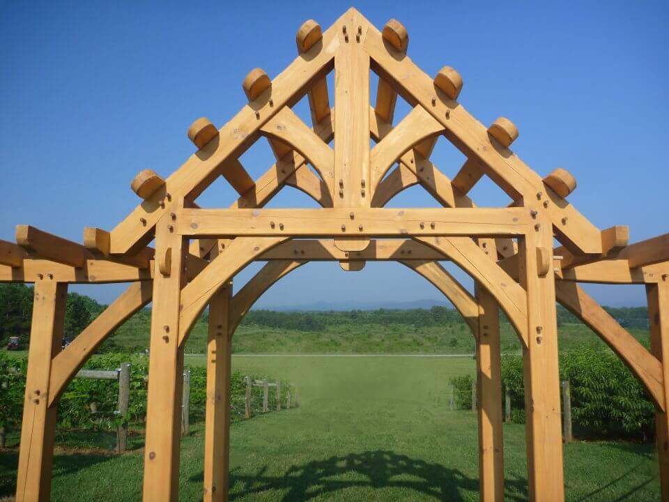Timber framed pergola
