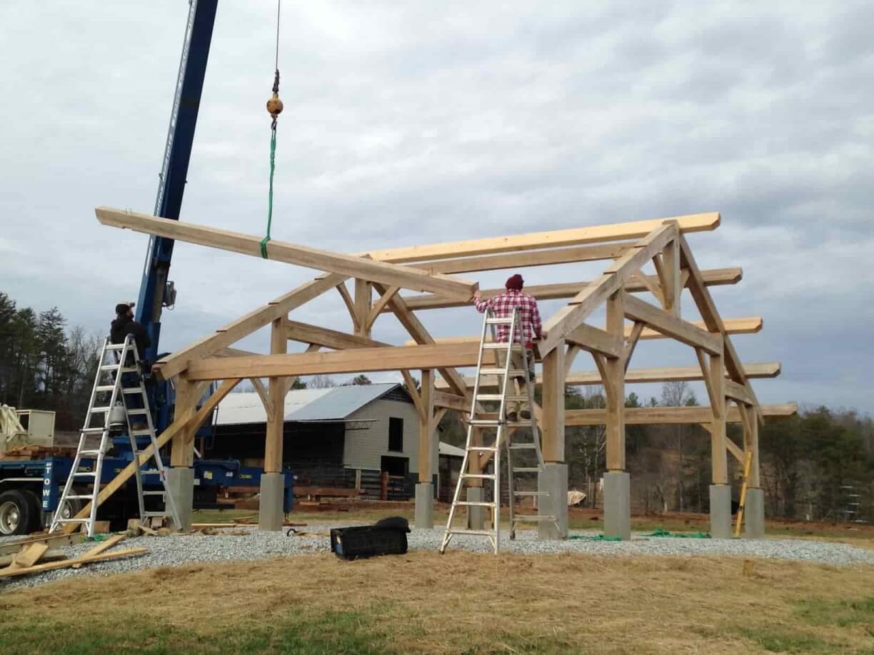 attaching timber frame purlins