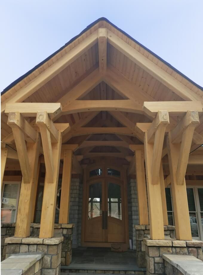 heavy timber entry porch