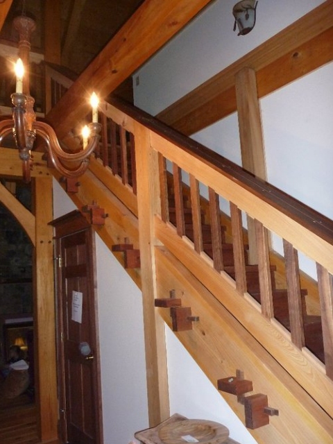 mixed wood stairs