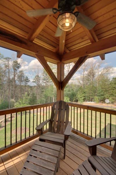 Relax on a timber frame porch