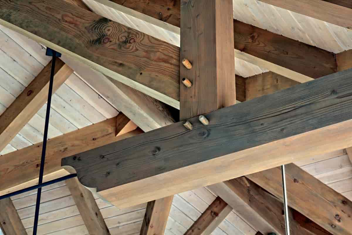 Timber frame truss detail