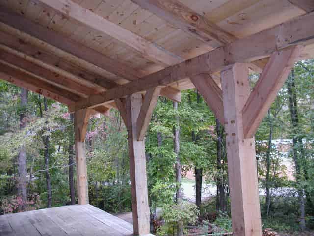 Covered timber framed porch