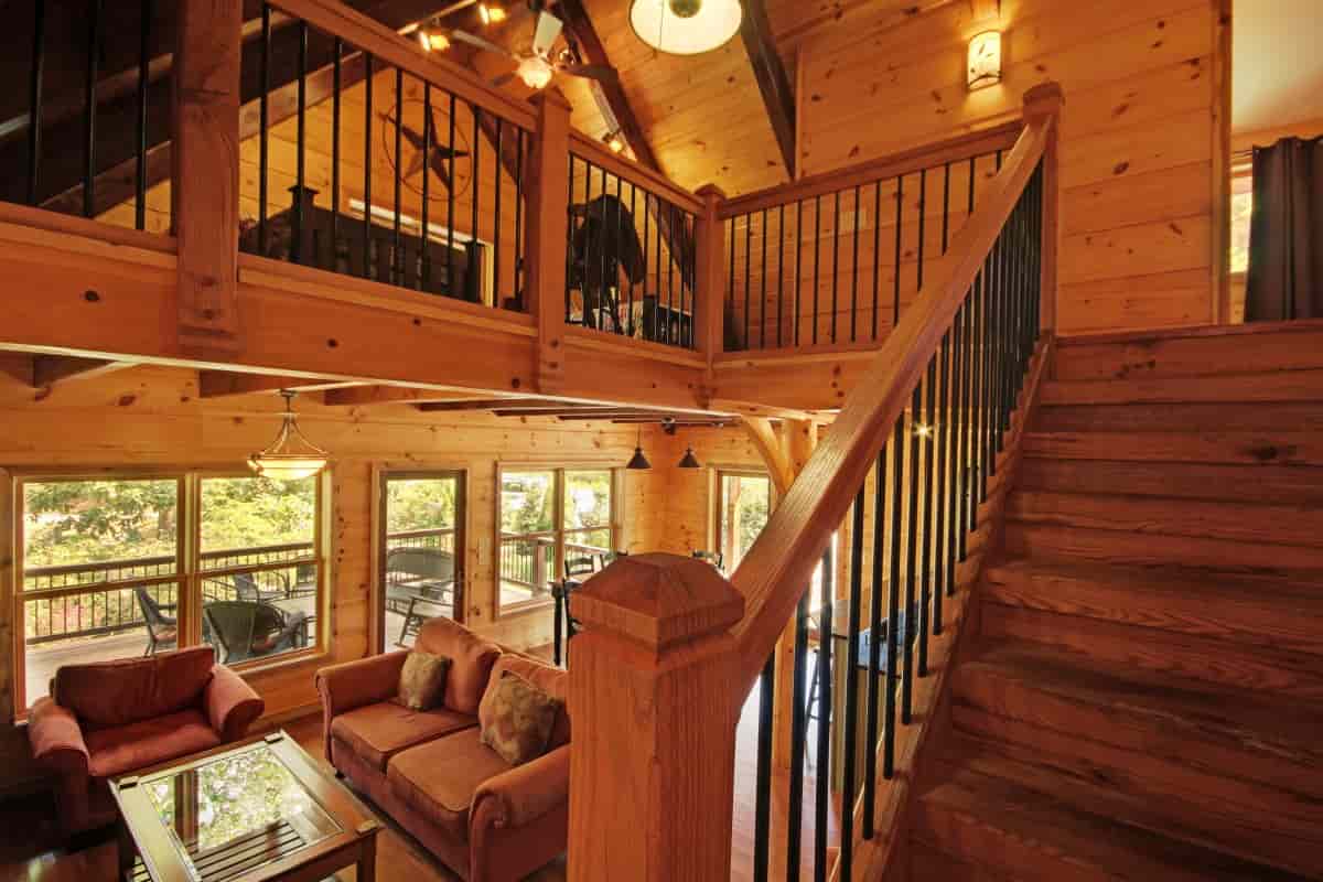 Red oak timber framed stairs