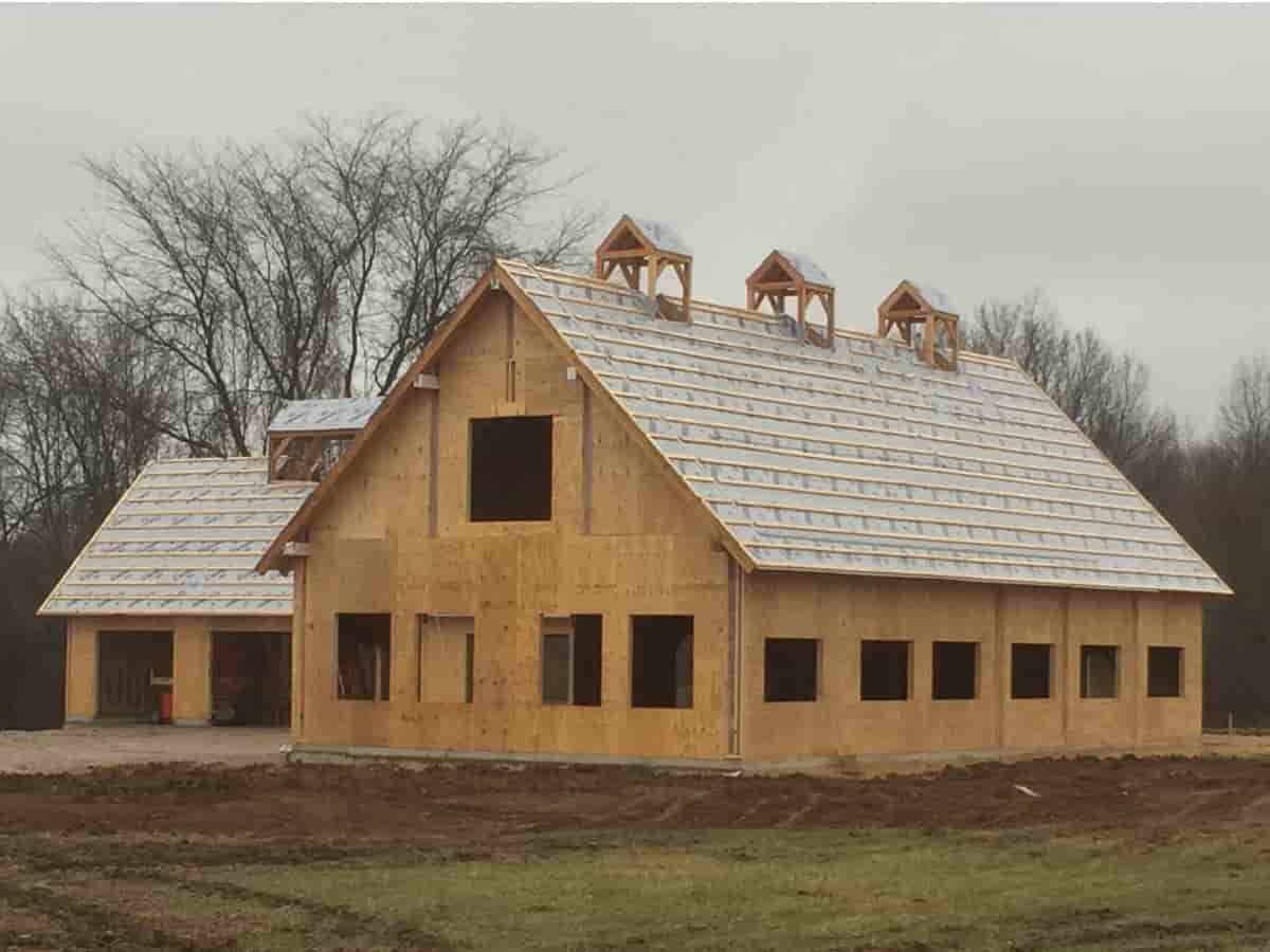 Timber frame barn raised