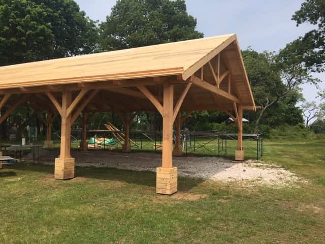 Douglas fir timber frame pavilion