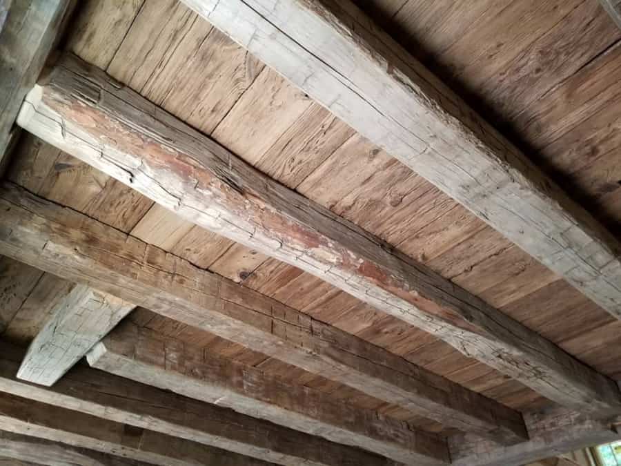 Antique timber ceiling beams