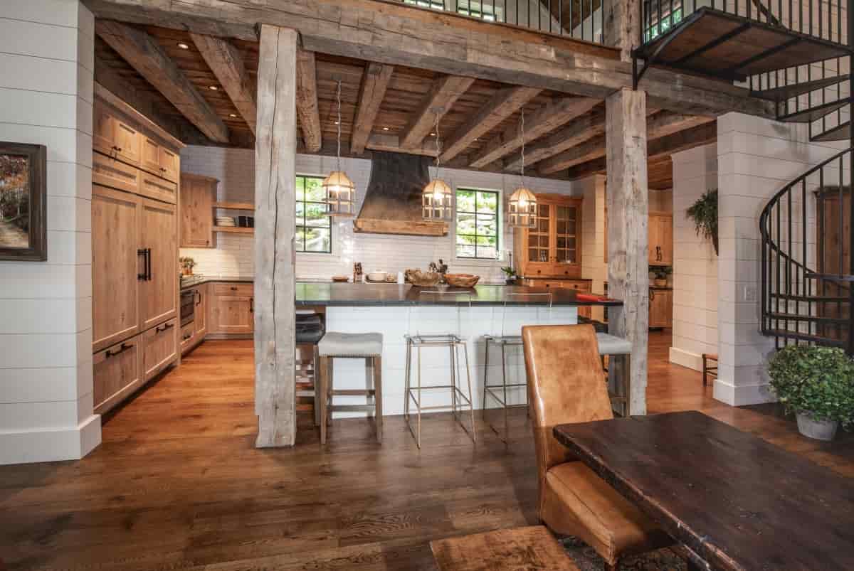 Kitchen features antique timbers