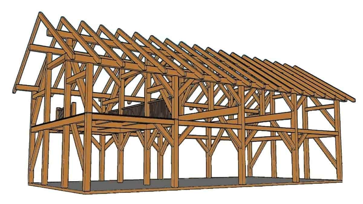 timber frame barn model