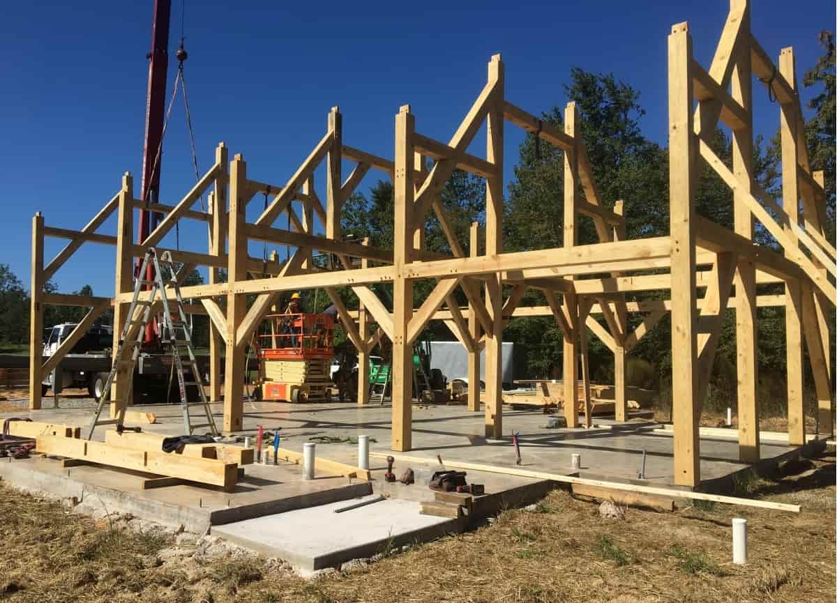 timber frame barn progress