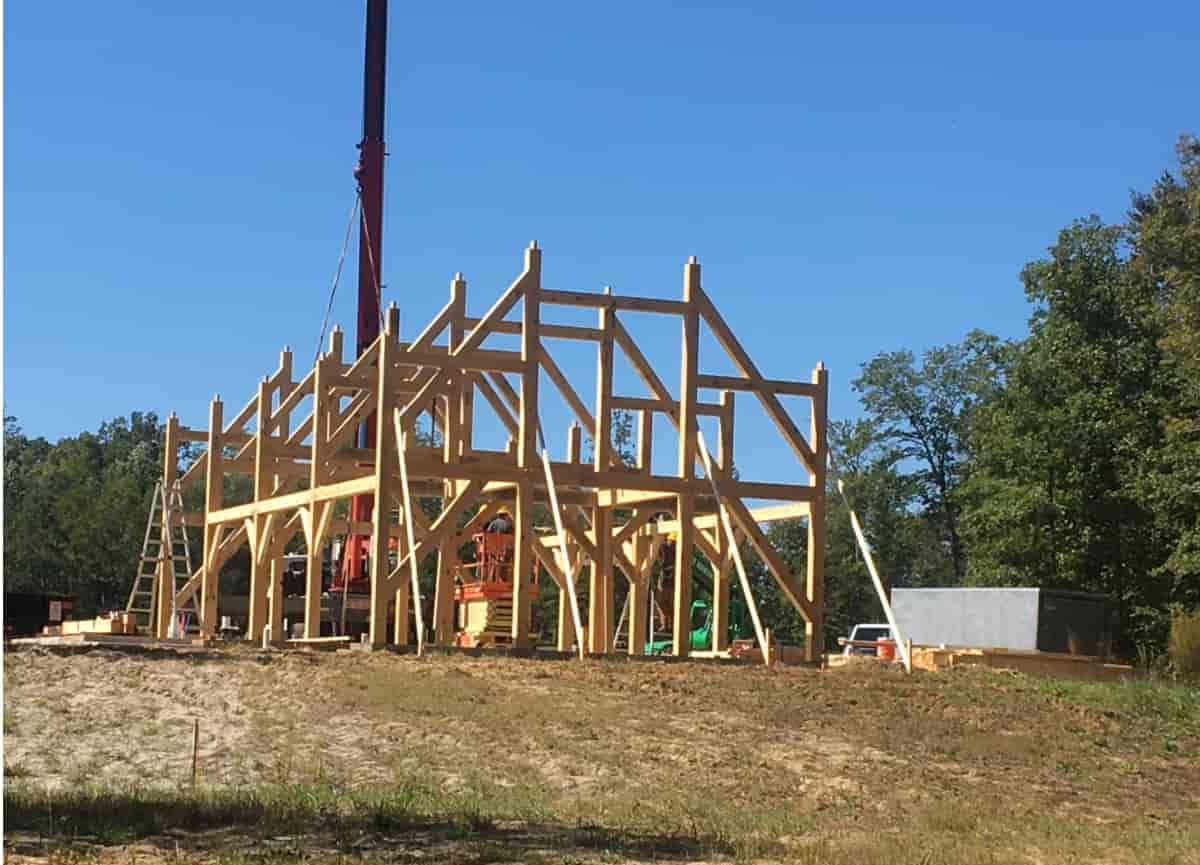 timber frame barn raising