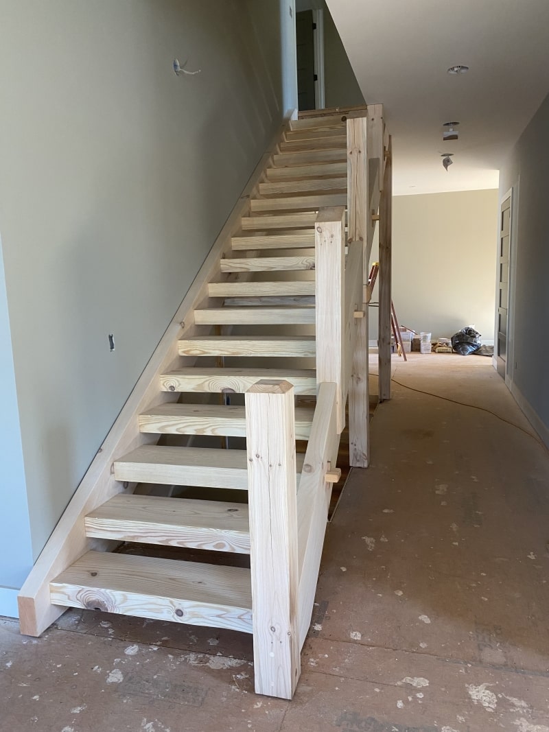 timber frame stairs installed