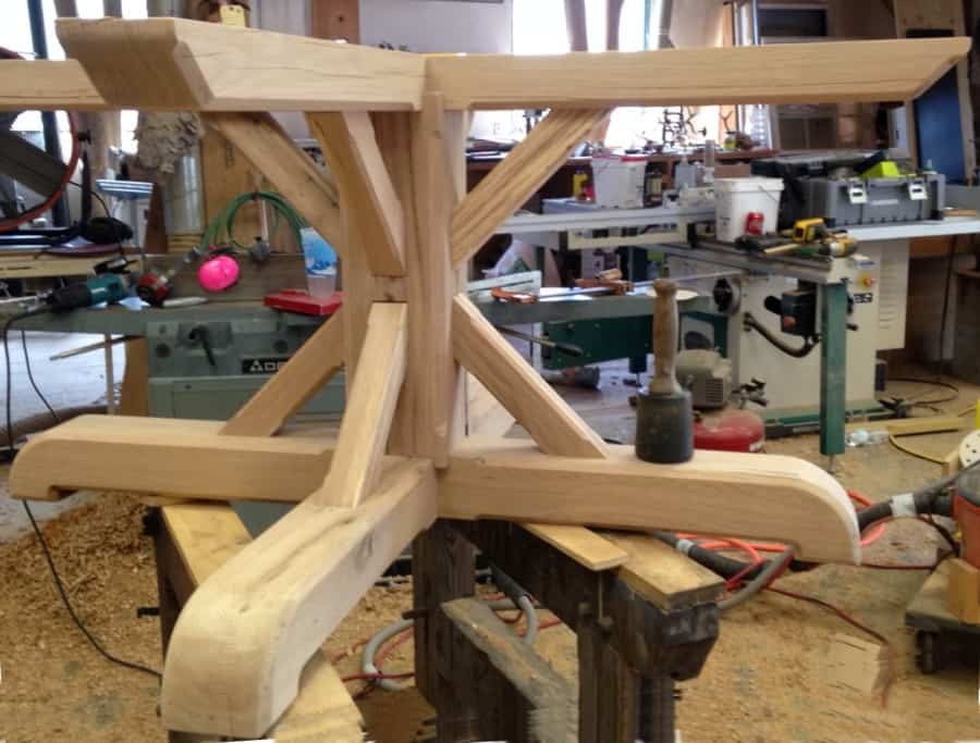 timber framed table base