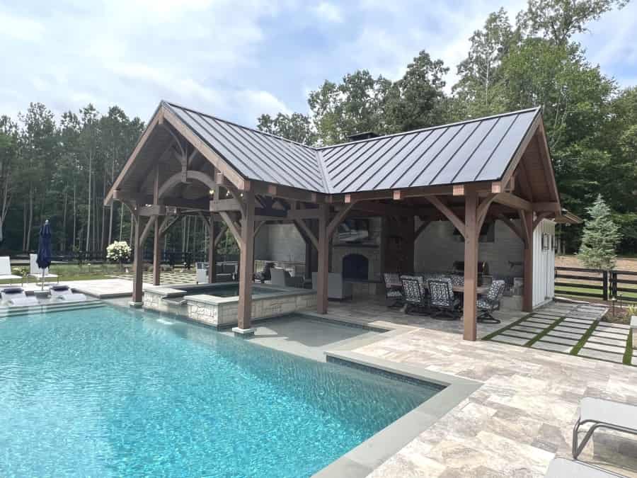 timber frame pool pavilion