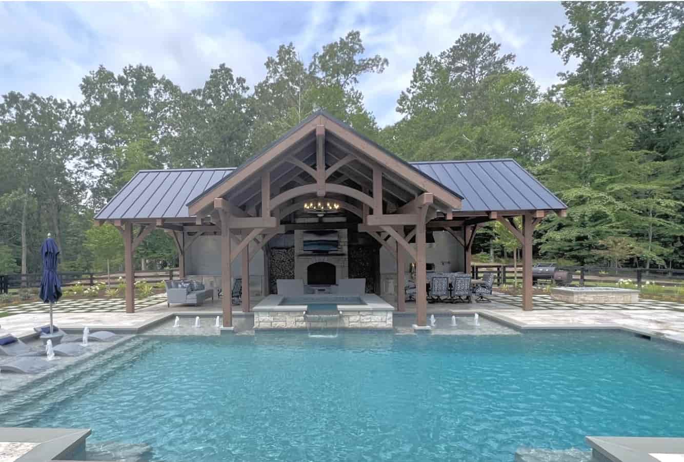 completed pool pavilion