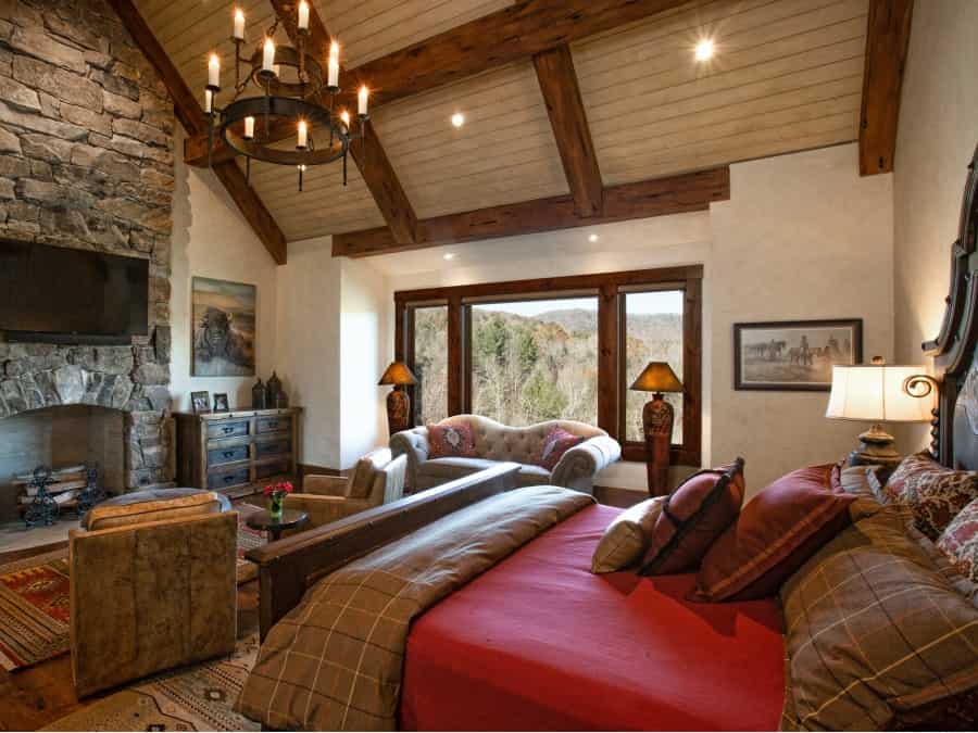 white pine ceiling beam grid