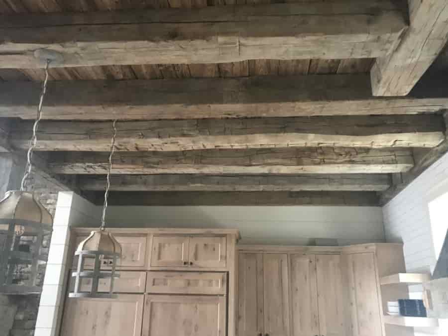 antique timber ceiling beam grid