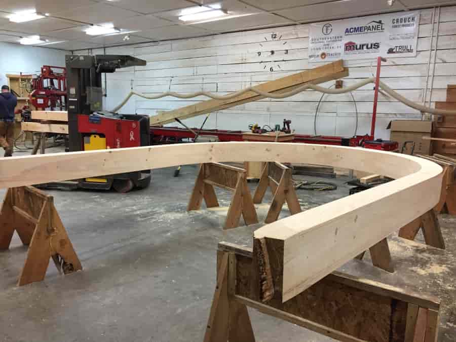 curved cased opening in shop