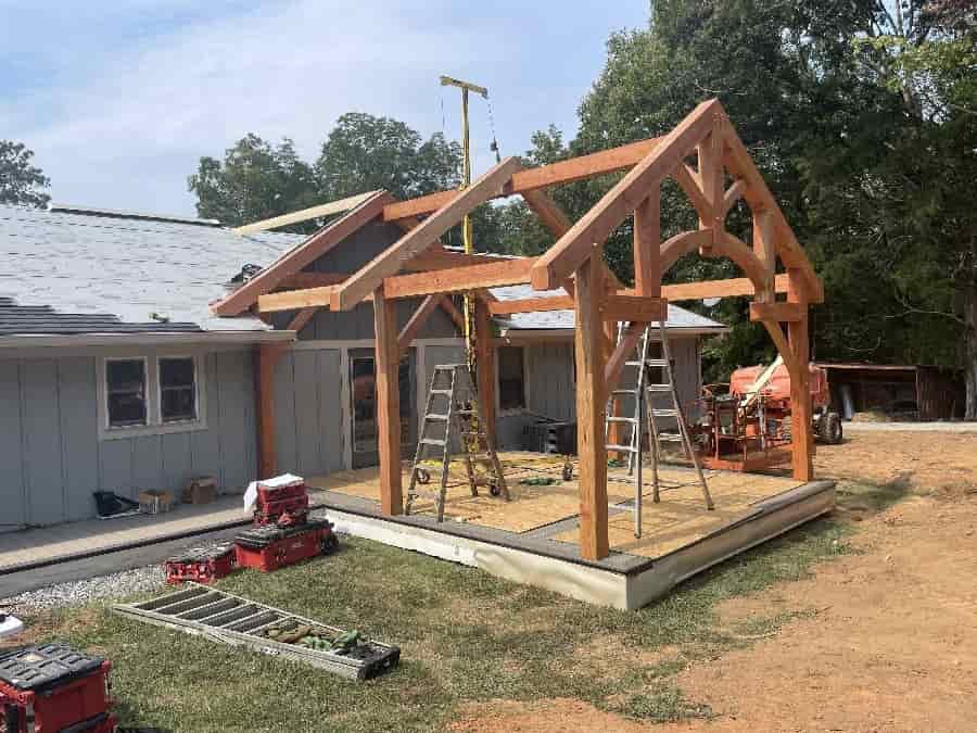 southern yellow pine porch timber frame