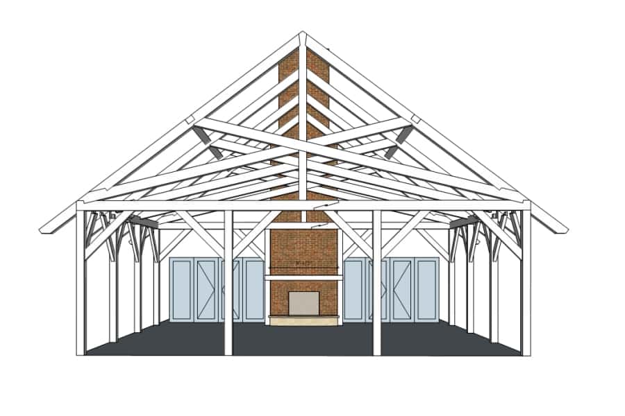 timber frame rendering