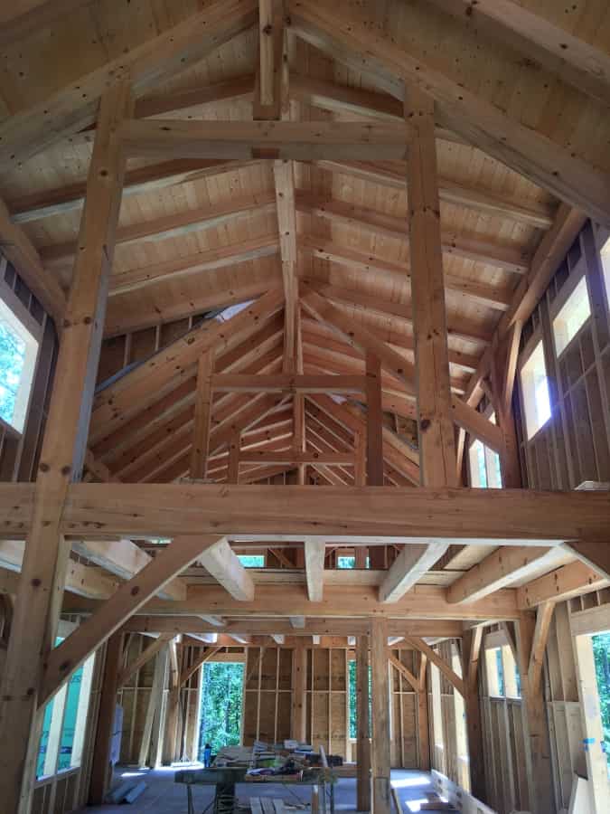 interior of timber frame