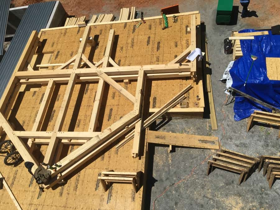 bents assembled to raise
