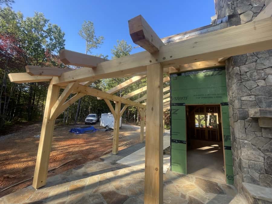 corner of back and side porches