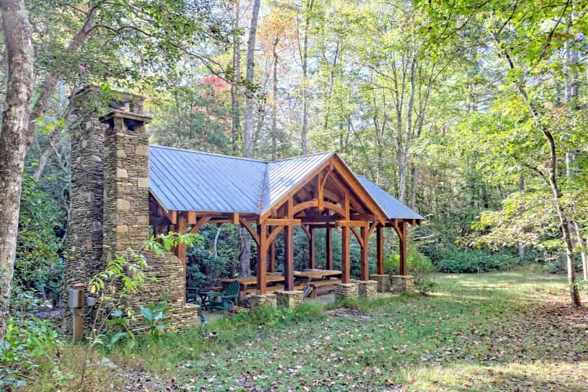 pavilion in the woods