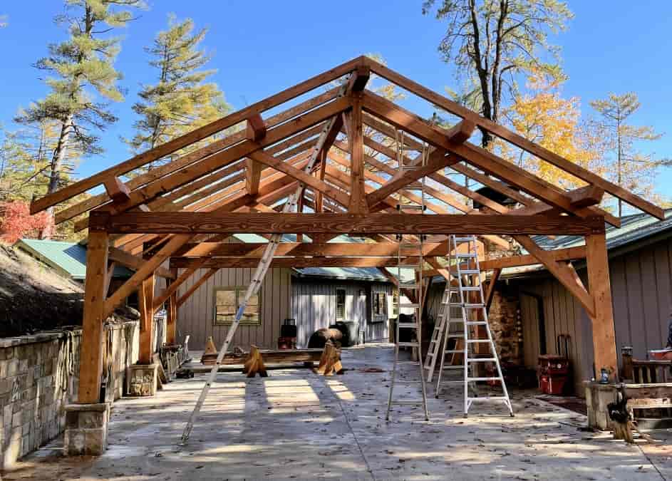 timber frame carports raised