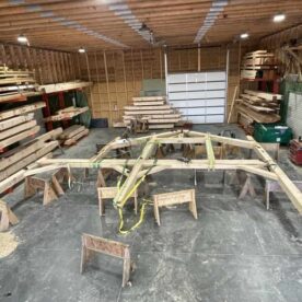 White pine frame in shop