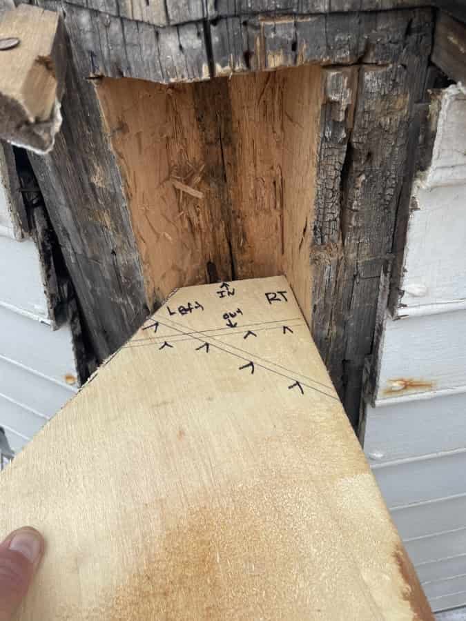 measuring for repair piece