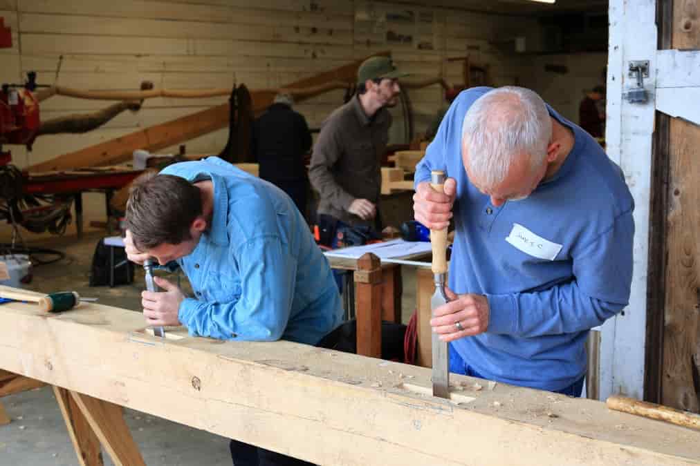 chiseling mortises