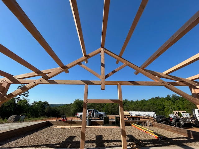Douglas fir timber frame porch