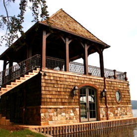 Timber frame boathouse